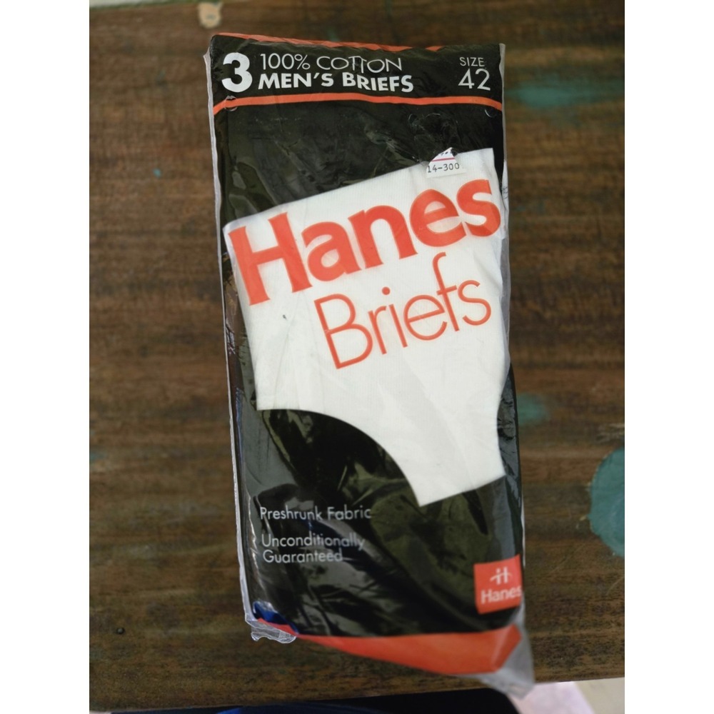 Vintage Hanes White Briefs Size 42 Mens 3-Pack 1992 Made In USA New Sealed Bag